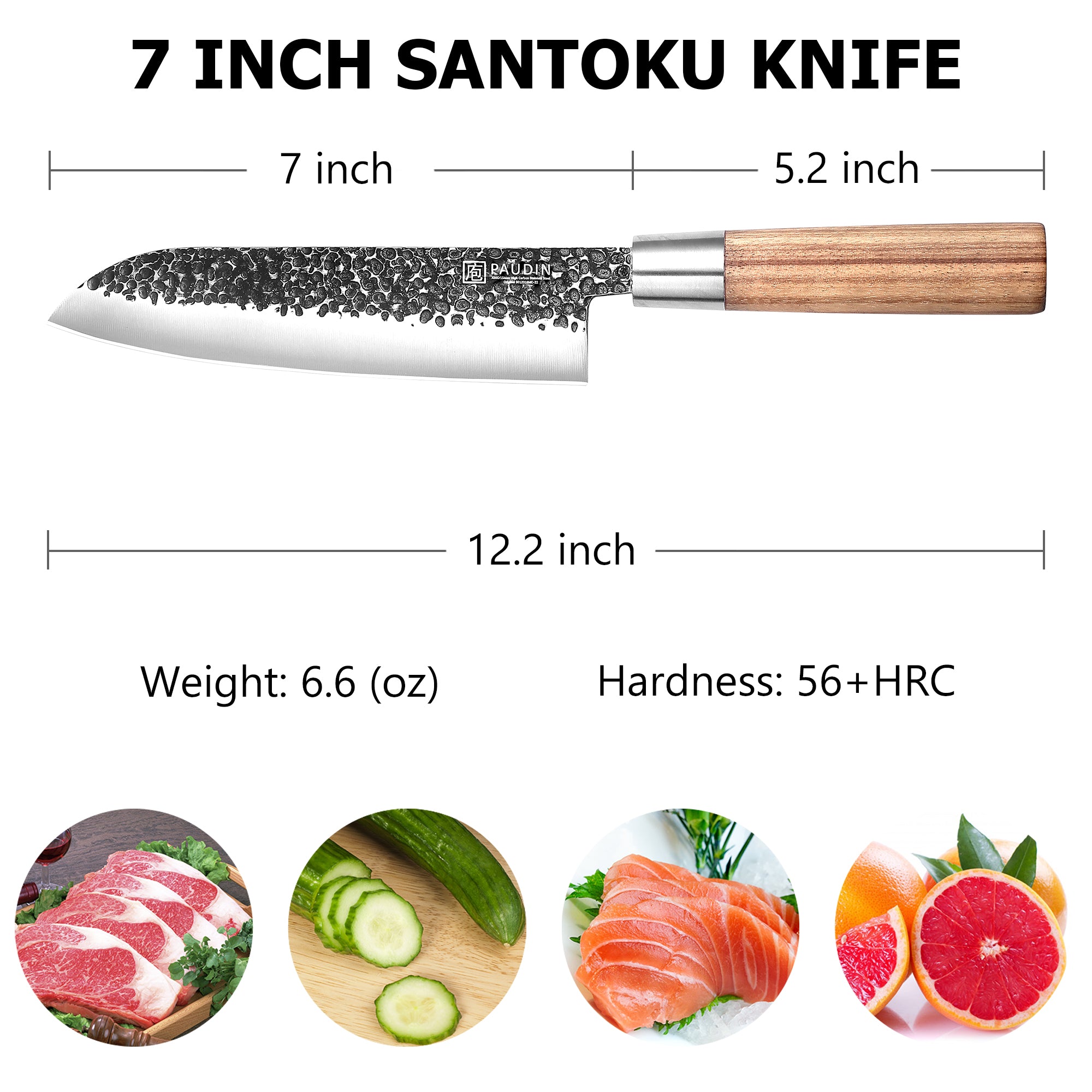 Master Vintage collection 7'' Santoku Knife With Zebrawood handle