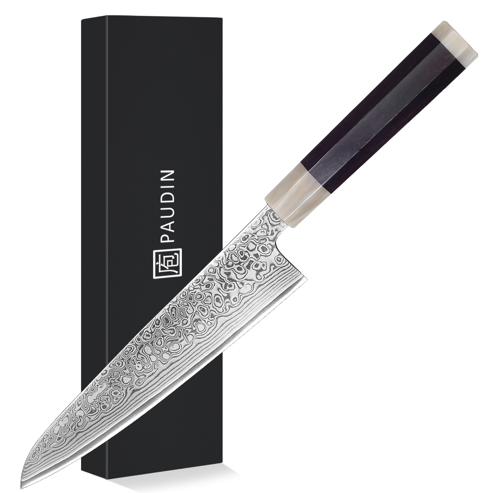 Murasaki Chef knife 8 inch Knife 67 layers of Damascus steel  With Ebony wood Handle knives
