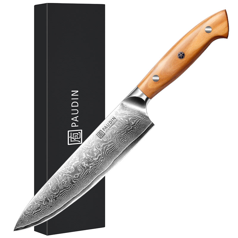 Sorrento Style 8 Inch Chef Knife with Olive Handle