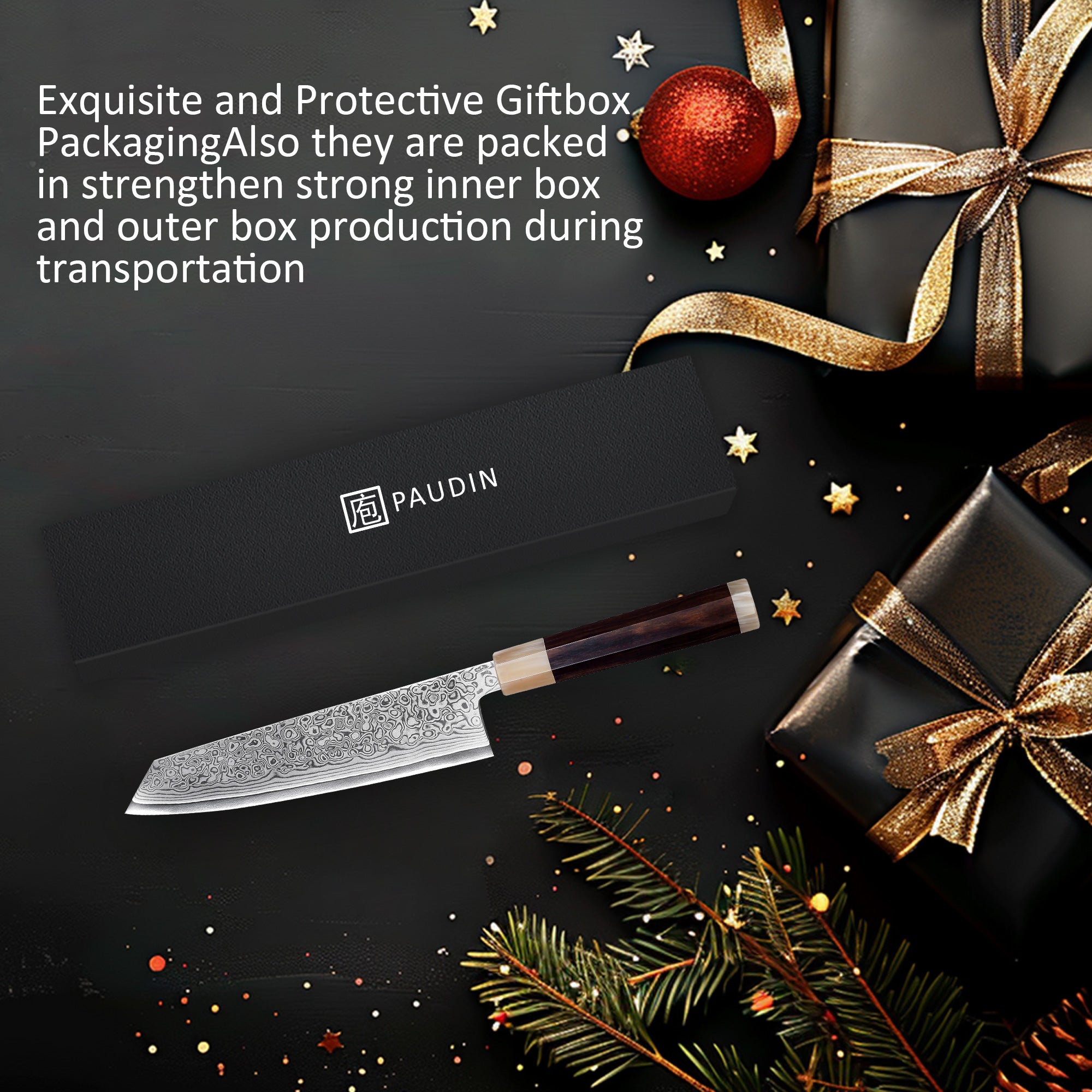 Murasaki Kiri-tsuke Knife 8 inch Knife 67 layers of Damascus steel  With Ebony wood Handle knives