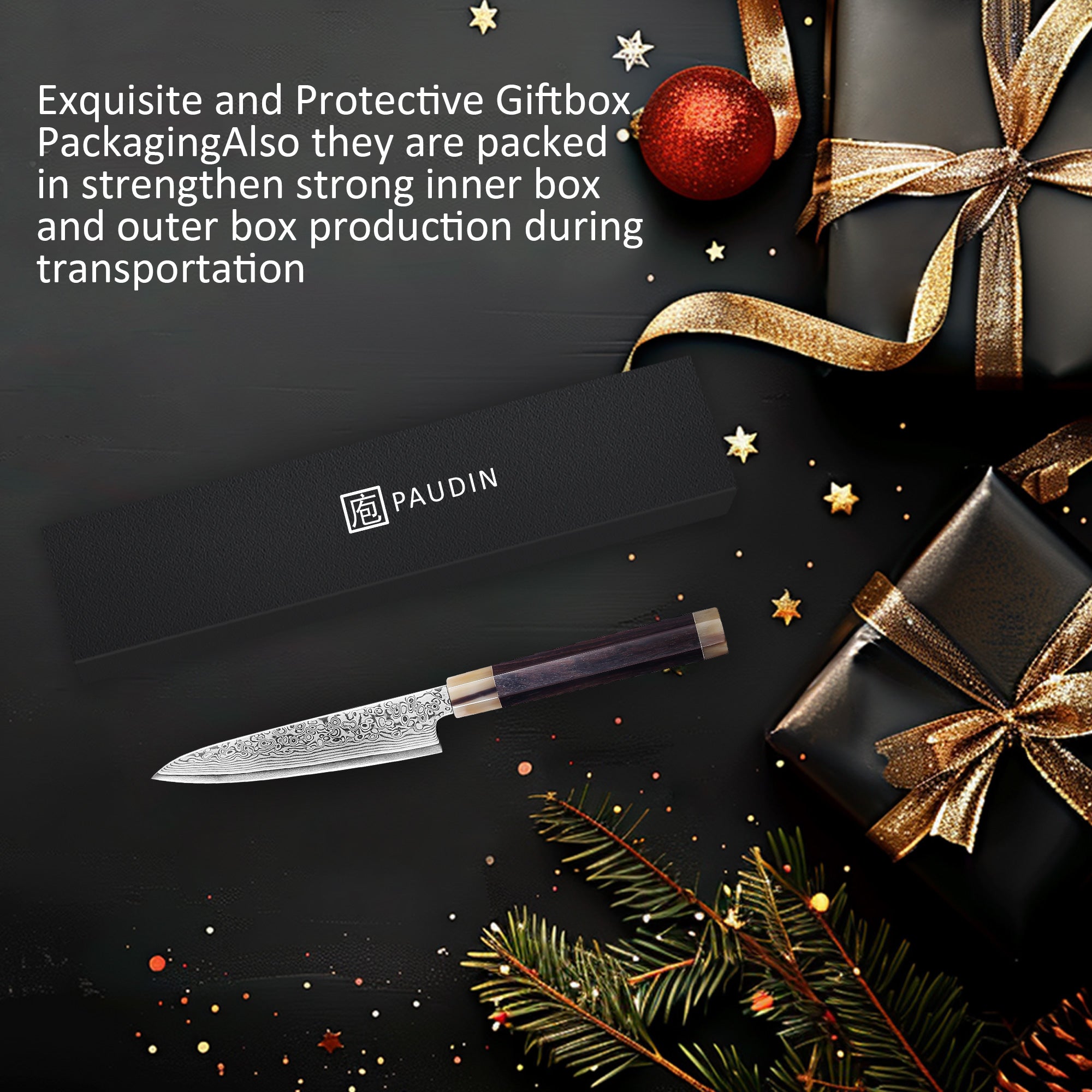 Murasaki Utility knife 5 inch Knife 67 layers of Damascus steel  With Ebony wood Handle knives