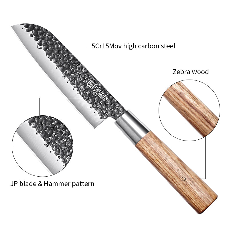 Master Vintage collection 5'' Santoku Knife With Zebrawood handle