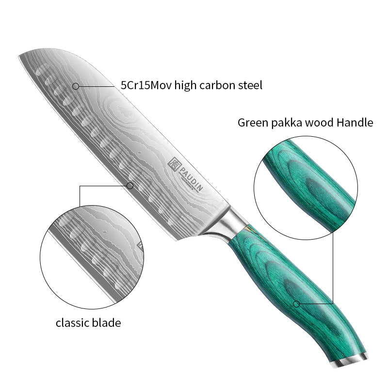 Jade 7 Inch Santoku Knife