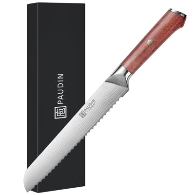 Milanlo Bread Knife 8'' With Rose Wood Handle