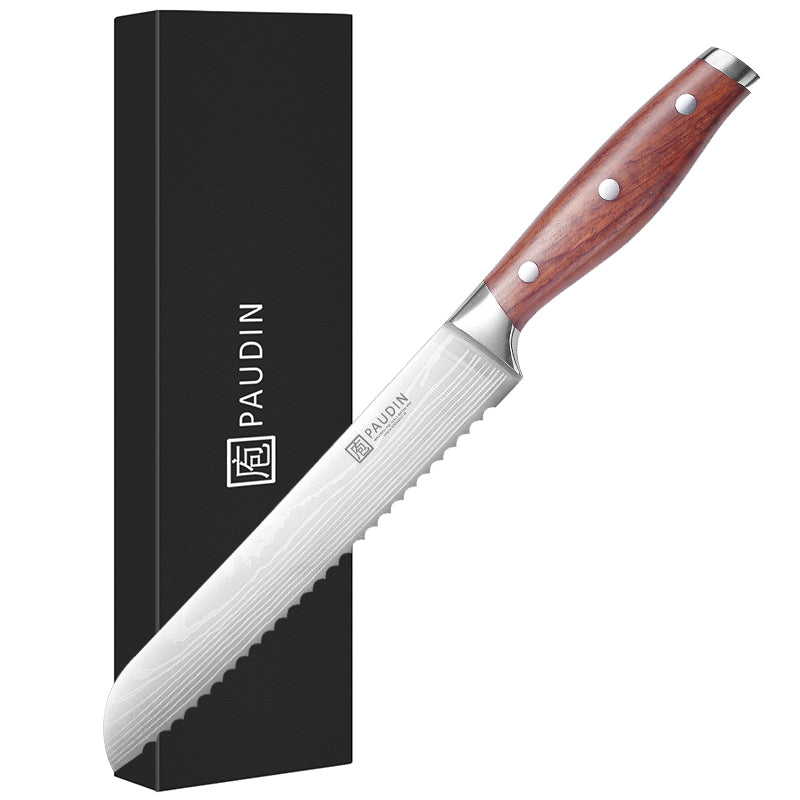Berlin Bread Knife 8'' High Carbon Steel With Rosewood Handle