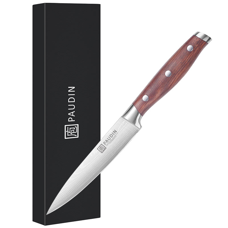 Berlin Utility Knife 5'' Super Sharp Kitchen Knife With Rose Wood Handle