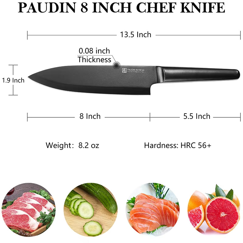 Refresh Coating 8inch 5Cr15Mov steel chef knife kitchen knives
