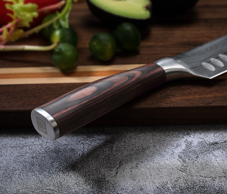 PAUDIN Chef Knife 8''-Professional Damascus Steel Knife-Plume Pattern Blade