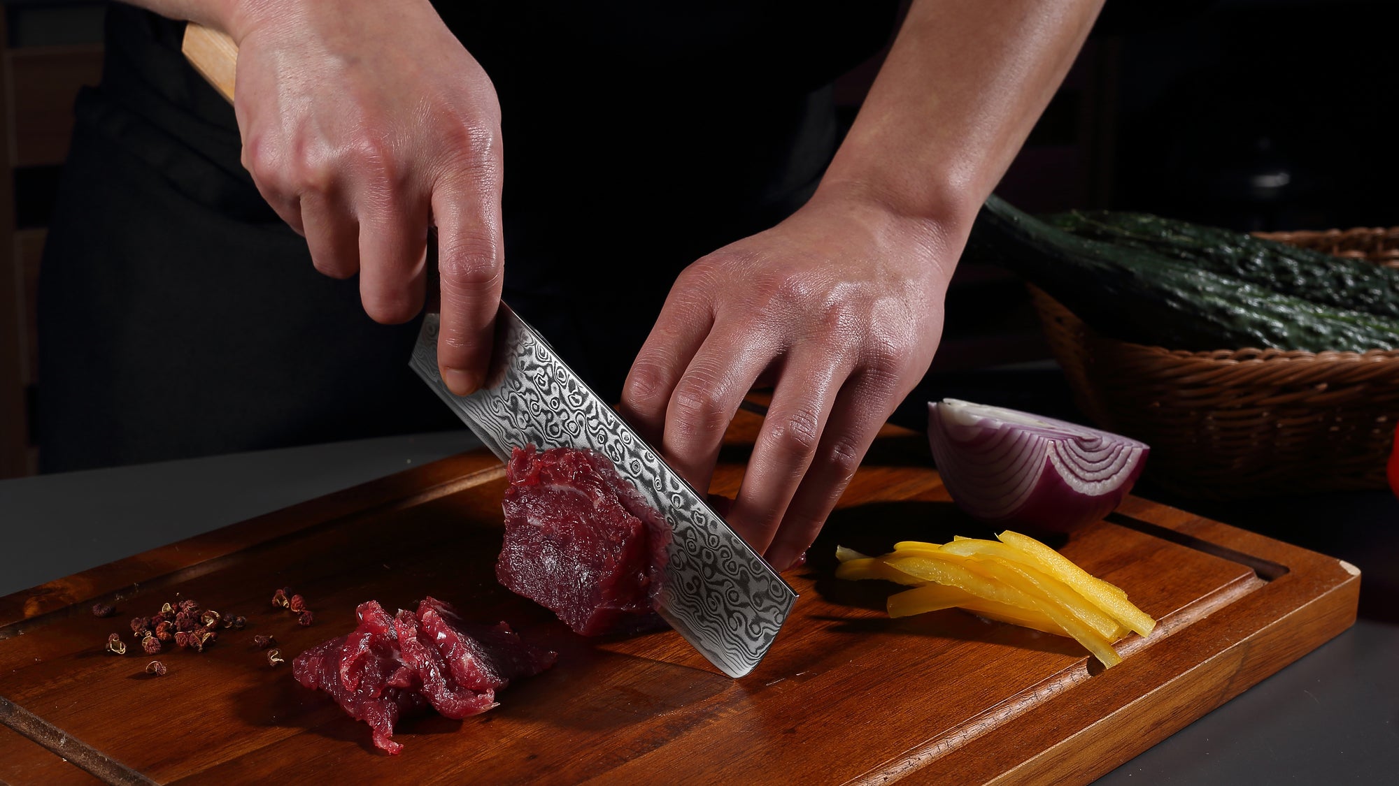 Sakura knives Nakiri knife 7 inch Knife 67 layers of Damascus Steel Pakkawood Handle With Red G10 Ring Handle Kitchen knives