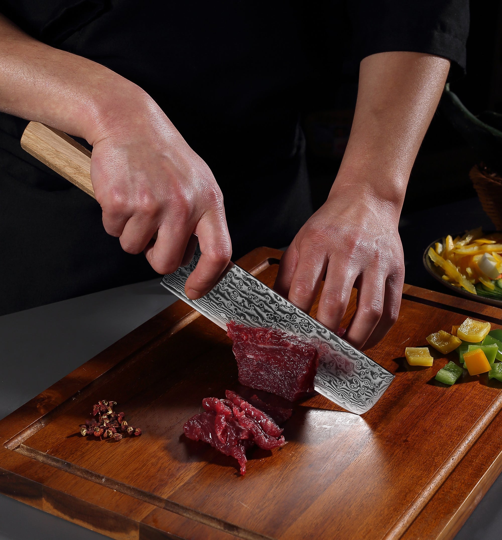 Shizuku knives Nakiri knife 7 inch Knife 67 layers of Damascus Steel Light Pakkawood Handle Knife Set Kitchen knives