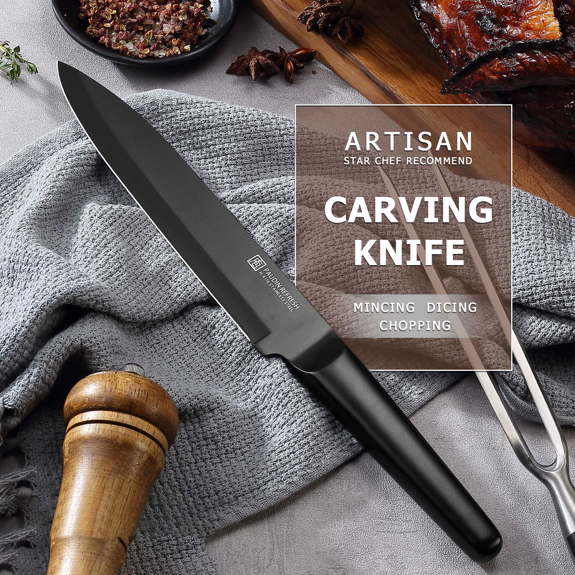 Refresh Coating 5Cr15Mov steel Carving Knife 8” knife kitchen knives