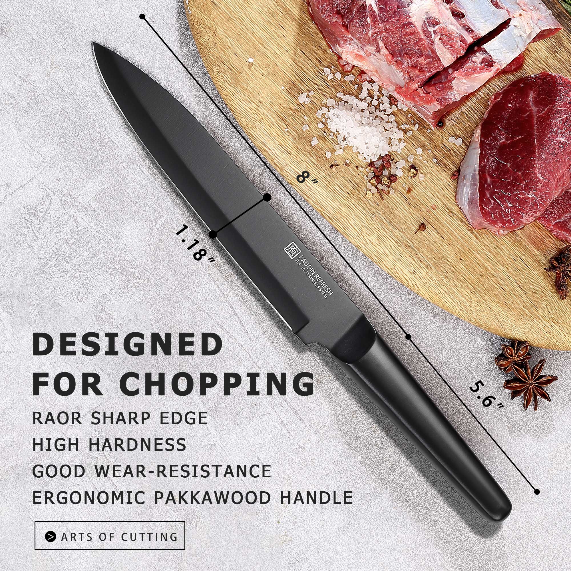 Refresh Coating 5Cr15Mov steel Carving Knife 8” knife kitchen knives