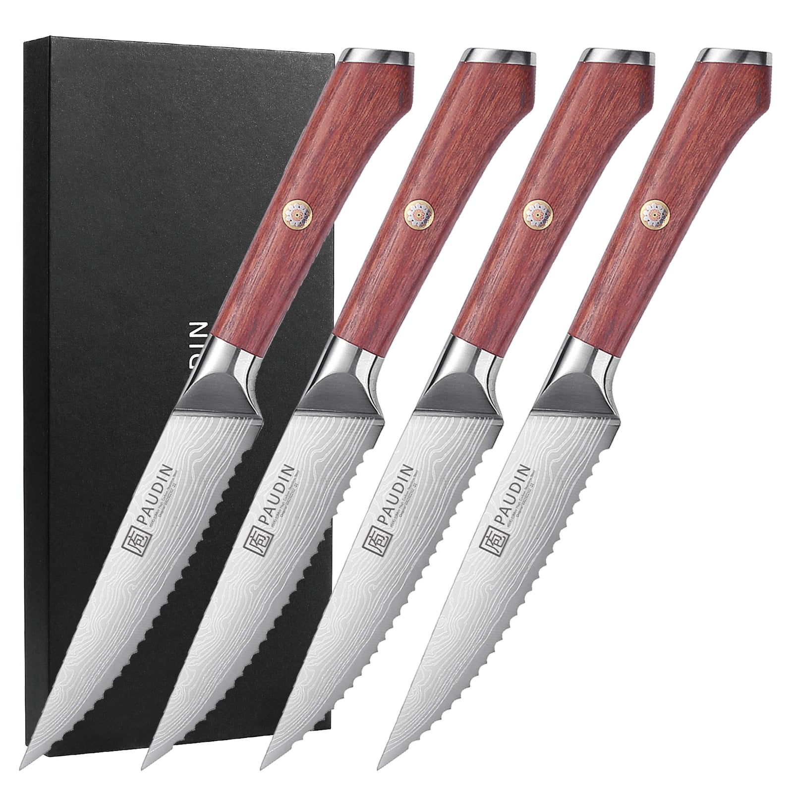  PAUDIN Kitchen Knife Set with Block, 14 Pieces Knife