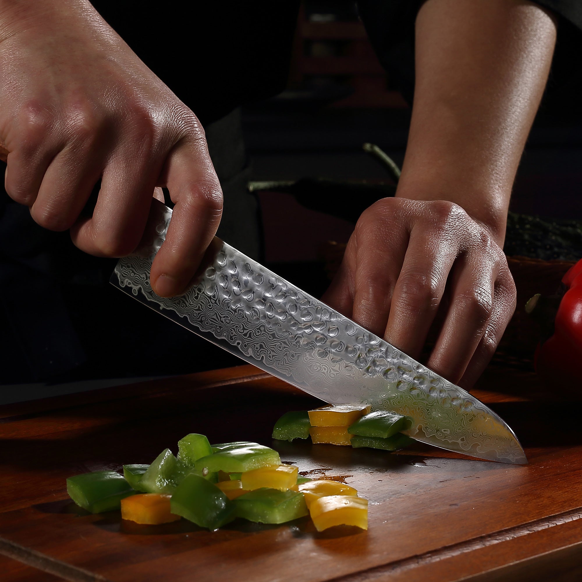 Premium Culbourtia Wood Handle Sharp 67 Layer Damascus Steel 62 HRC  8 inch Chef Knives TL1 kitchen knife