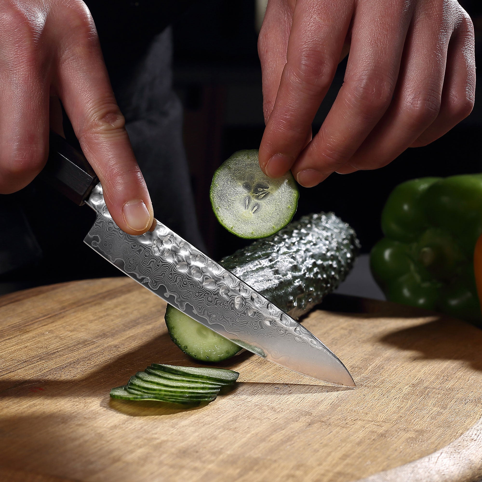 Premium Culbourtia Wood Handle Sharp 67 Layer Damascus Steel 62 HRC Utility Knife 5" TL7 kitchen knife