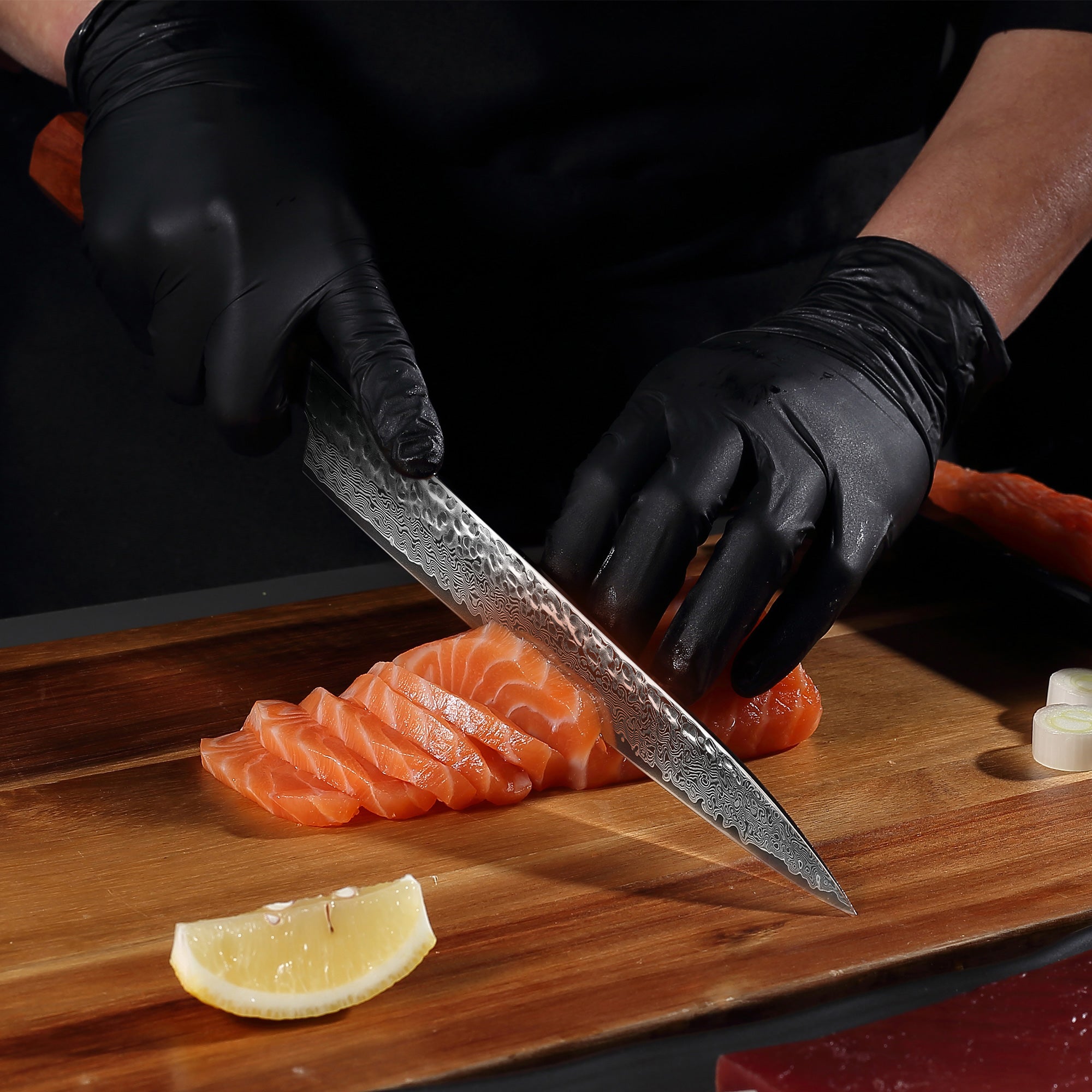 Premium Culbourtia Wood Handle Sharp 67 Layer Damascus Steel 62 HRC Sashimi knife 10" TL9 kitchen knife
