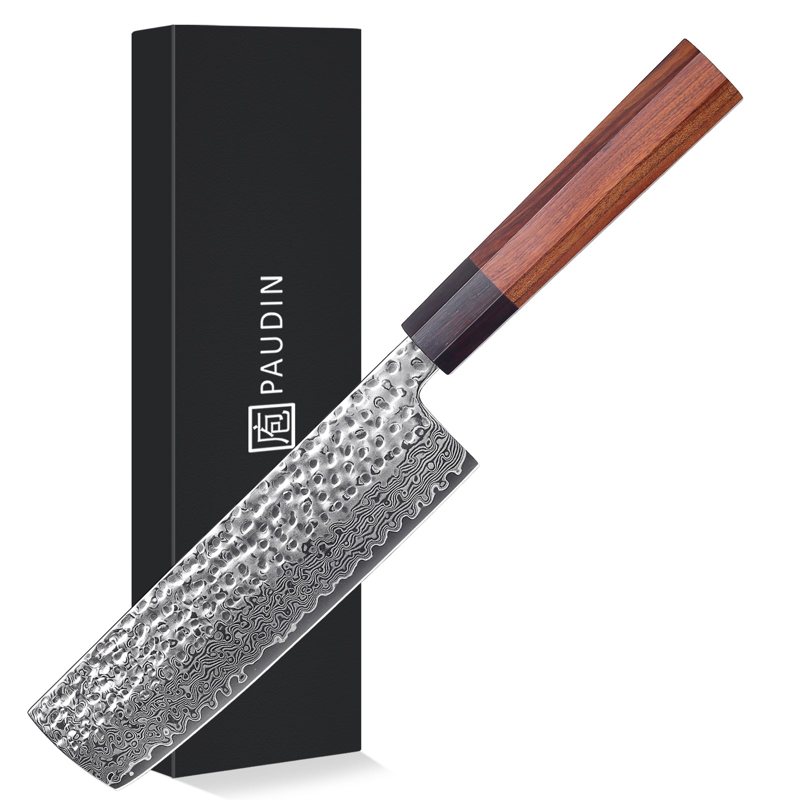 Premium Culbourtia Wood Handle Sharp 67 Layer Damascus Steel 62 HRC Nakiri Knife 7" TL6 kitchen knife