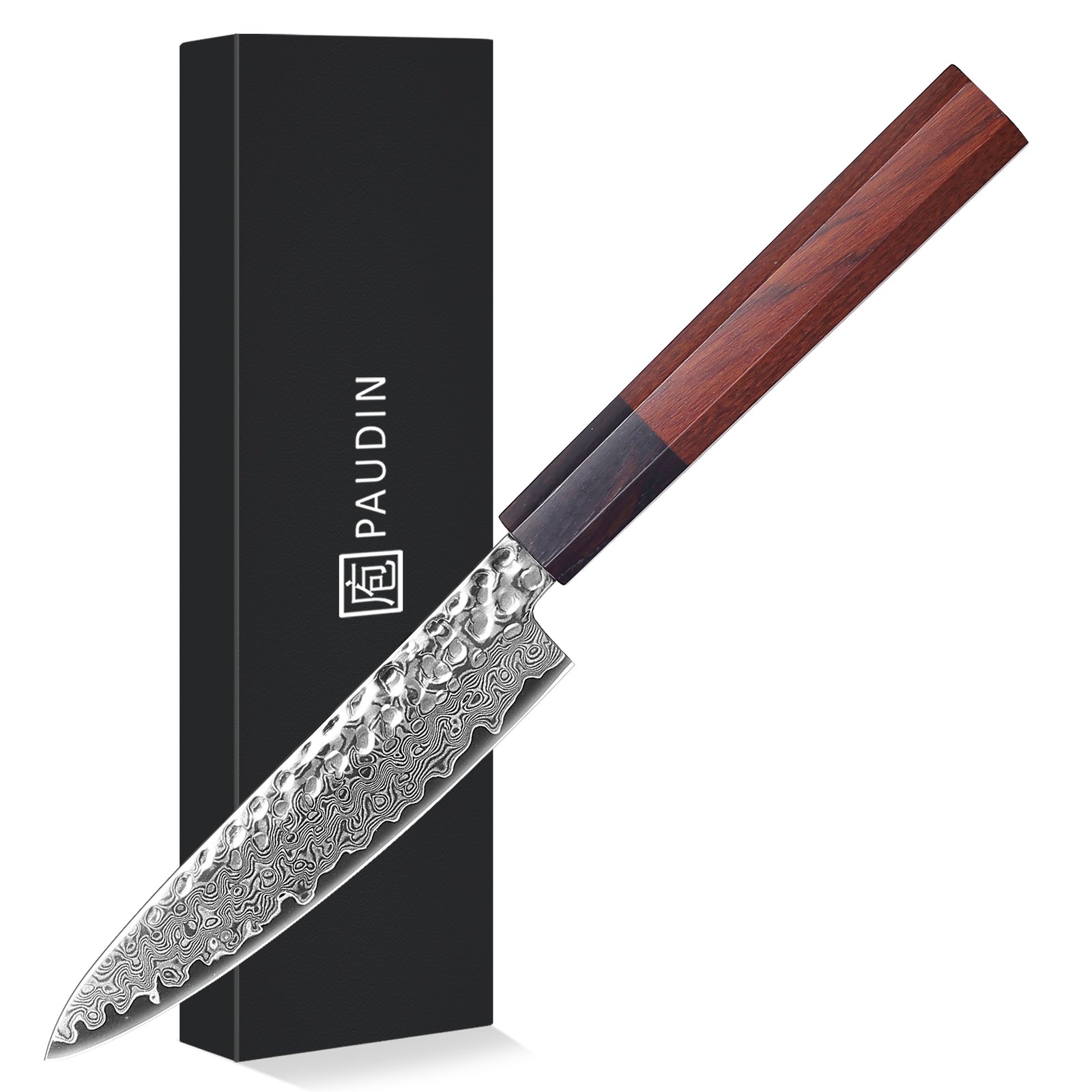 Premium Culbourtia Wood Handle Sharp 67 Layer Damascus Steel 62 HRC Utility Knife 5" TL7 kitchen knife