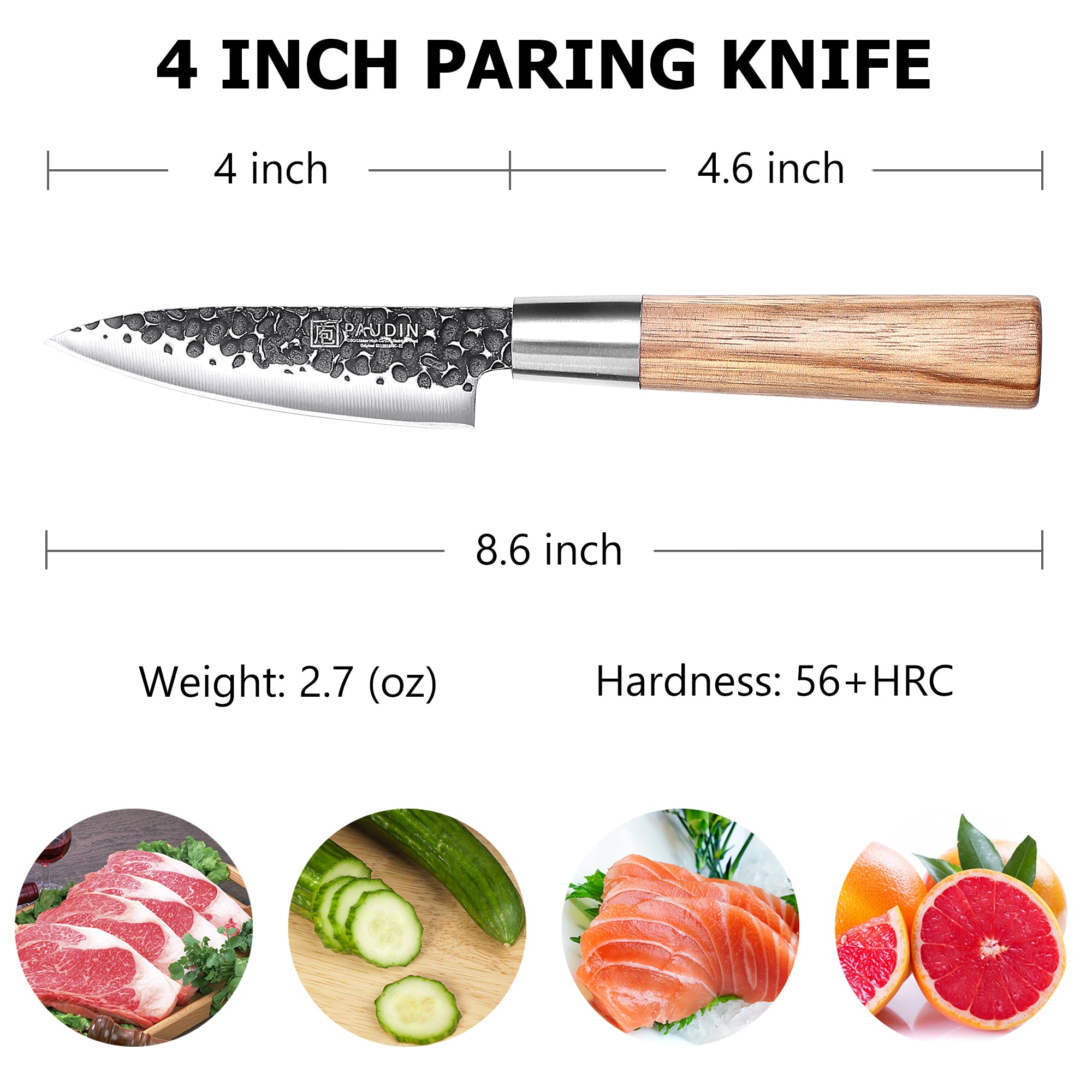 Master Vintage collection 3.5'' Paring Knife With Zebrawood handle