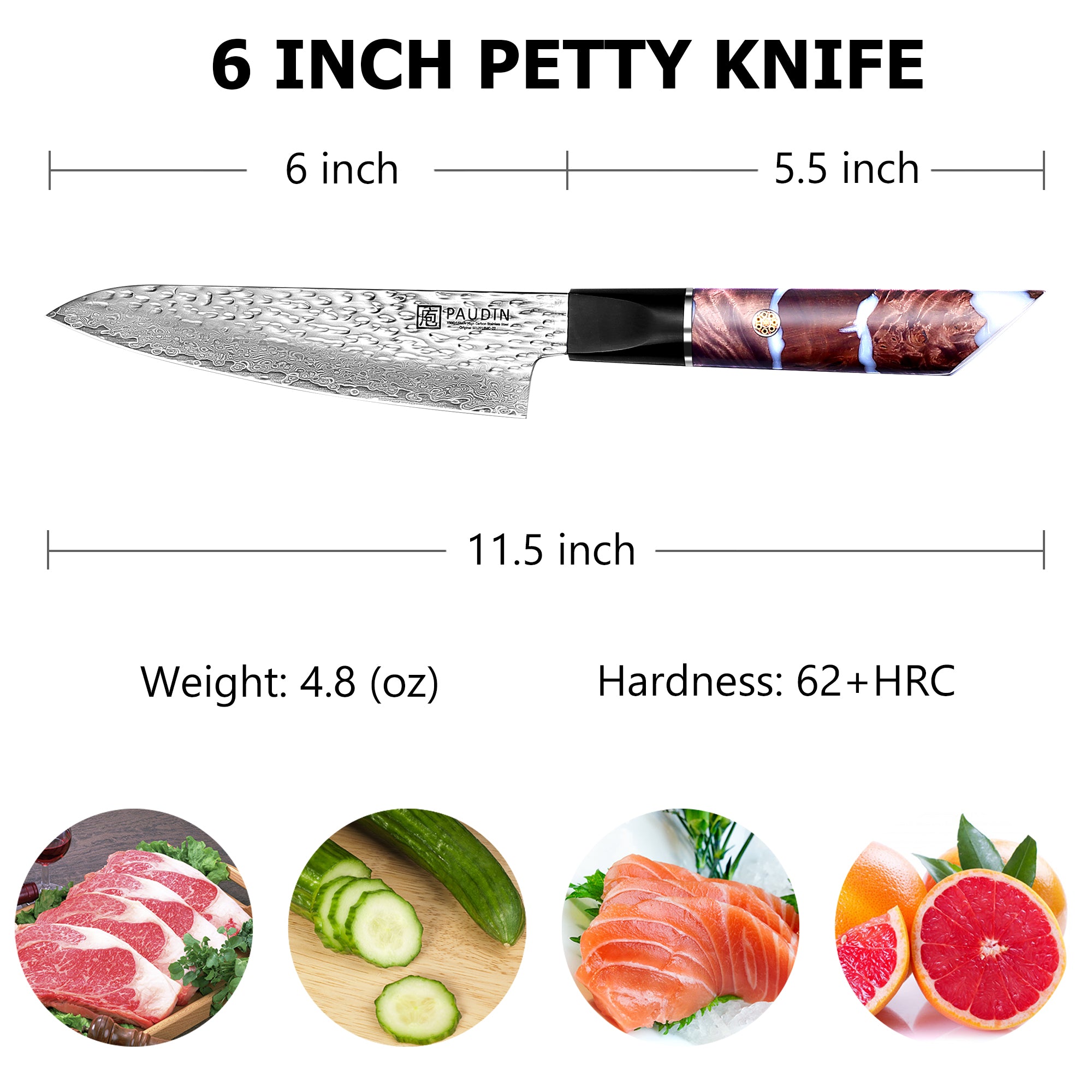 Yamato Hammer 6 Petty Knife With Resin Handle