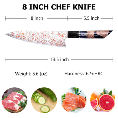 Tokyo Inspiration 8” Damascus Steel Chef Knife