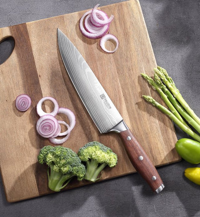 Berlin Chef 8'' Ultra Sharp Kitchen Knife With Rose Wood Handle