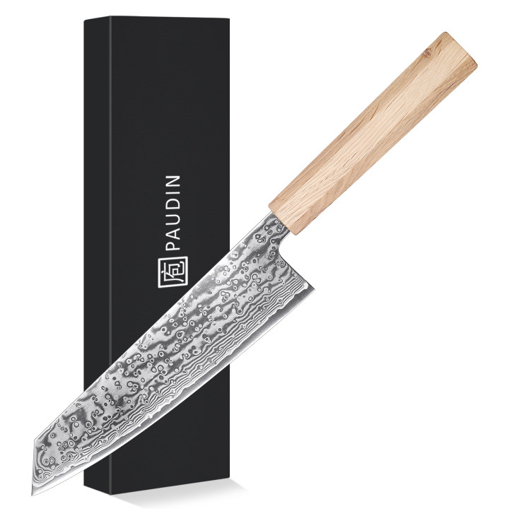 Sakura knives Kiri-tsuke Knife 8 inch Knife 67 layers of Damascus Steel Pakkawood Handle With Red G10 Ring Handle Kitchen knives