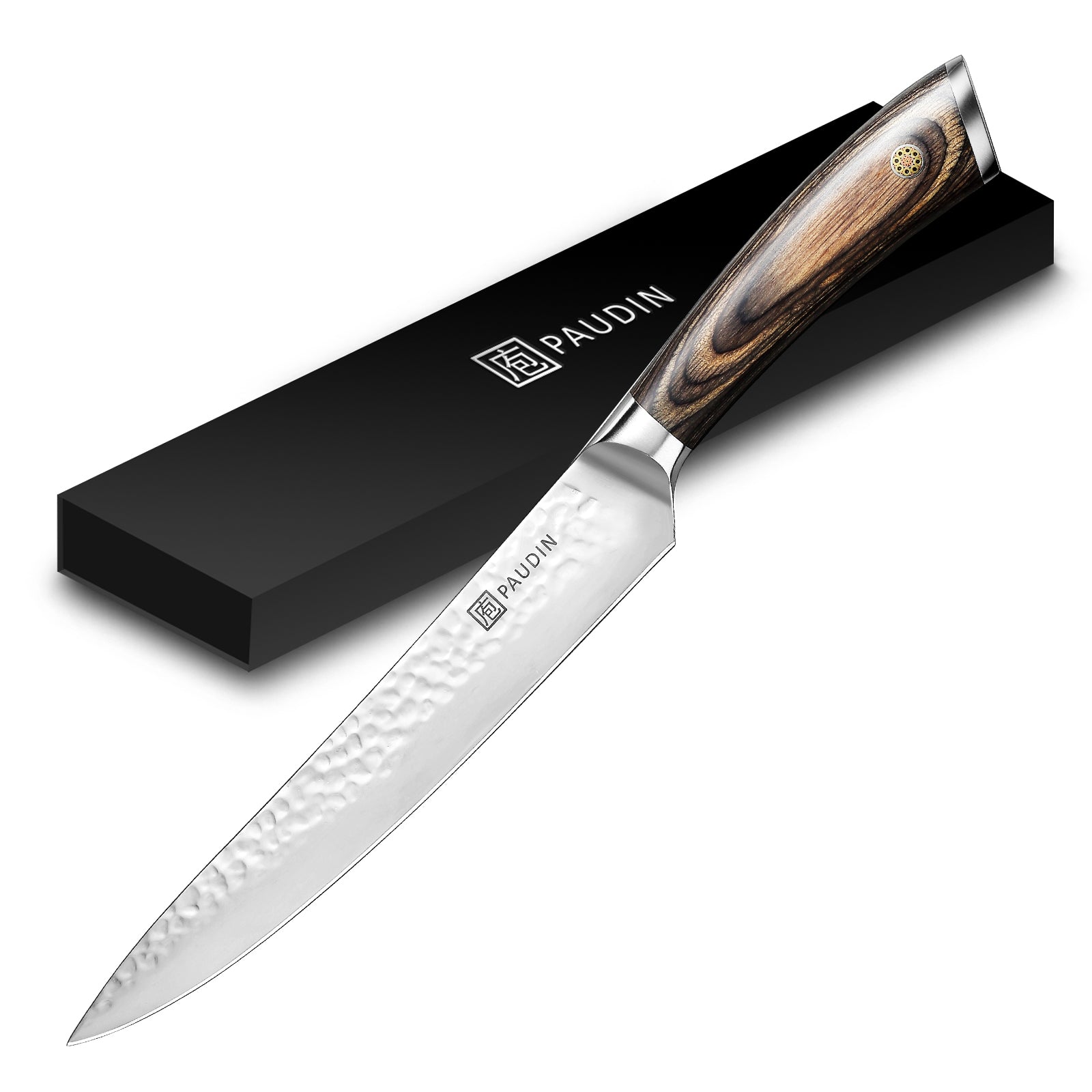 PAUDIN Chef Knife 8''-Professional Damascus Steel Knife-Plume Pattern Blade